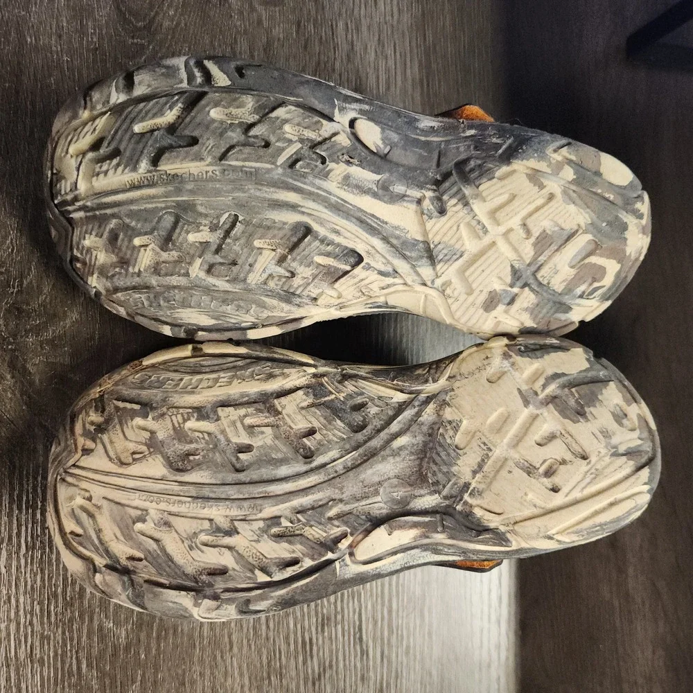 Skechers Cali Gear Clogs Boys 4 Black Tan Marble Water Shoes‎ Sandals Gorpcore